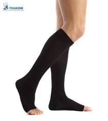Contention Homme Mi-Bas Normal Pieds ouverts Rayures Noir CL2 272TP