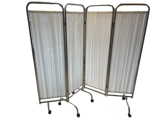 [SKH049] Paravent 4 volets blanc en INOX (L2000xH1870mm)